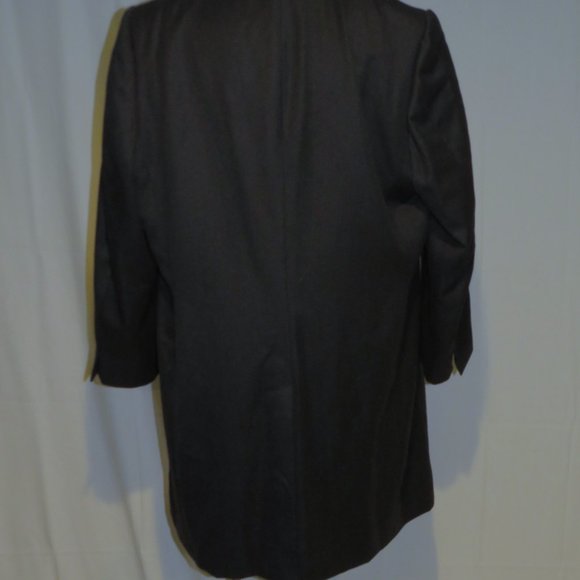 Edward Sexton Savile Row Bespoke Charcoal Gabardine Hideaway Button Overcoat 44R - Picture 8 of 12